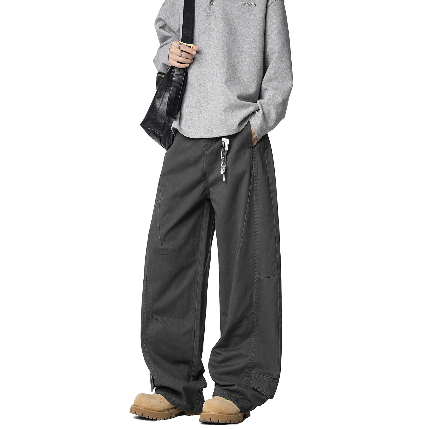 Dream made 美式解构巴恩风工装休闲裤男春秋季琥珀流光直筒裤子,淘宝优惠券,粉丝福利购,淘宝优惠卷