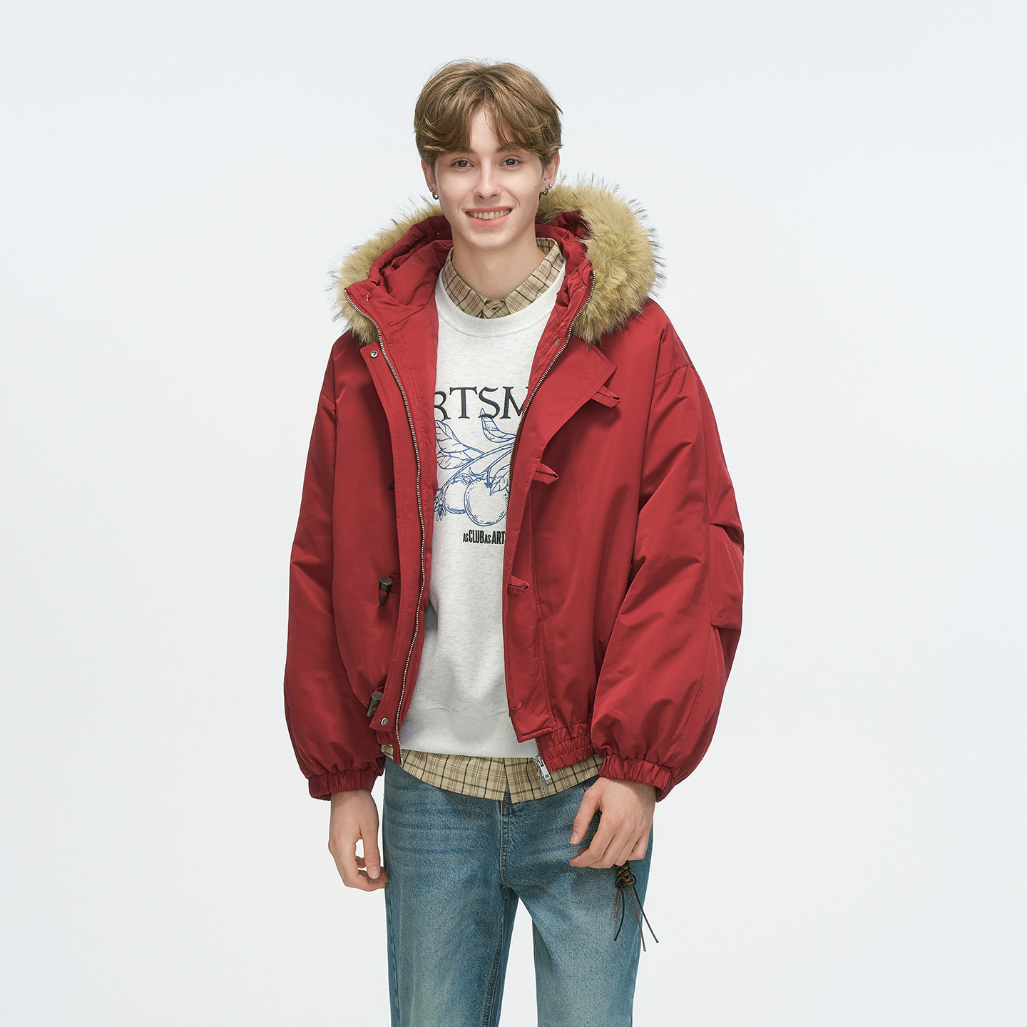 Dream made美式牛角扣毛领连帽棉服男女款冬季加厚派克服棉衣外套,淘宝优惠券,粉丝福利购,淘宝优惠卷