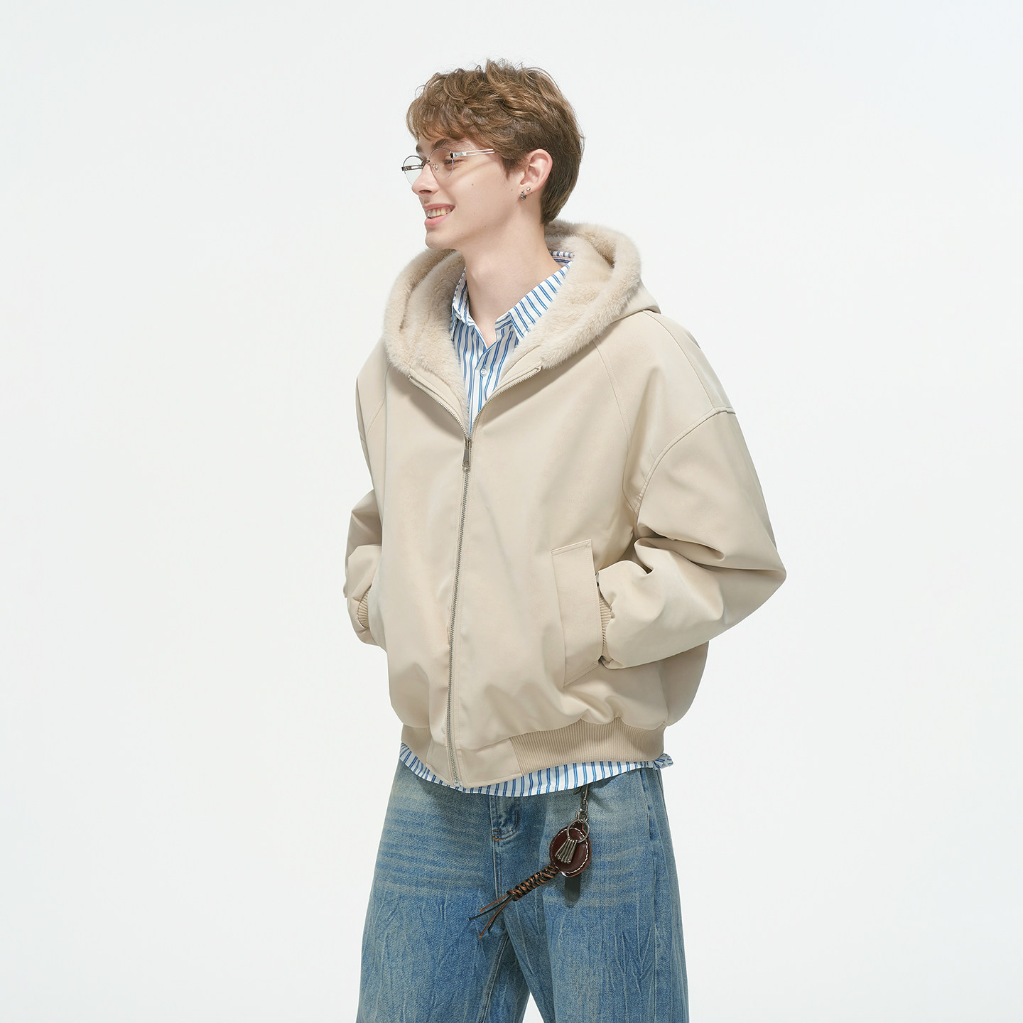 Dream made毛领座山雕外套男冬季加厚荔枝皮男生冬装棉服情侣棉袄,淘宝优惠券,粉丝福利购,淘宝优惠卷