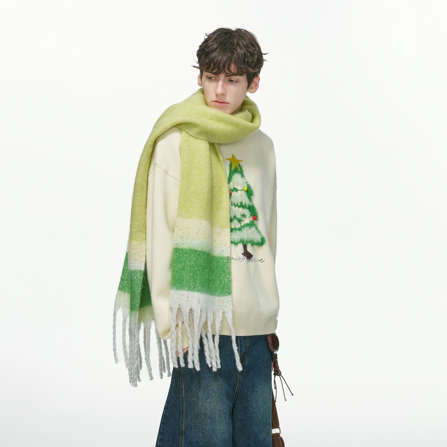 Dream made 圣诞树提花毛衣男秋冬季加厚氛围感情侣款套头针织衫,淘宝优惠券,粉丝福利购,淘宝优惠卷