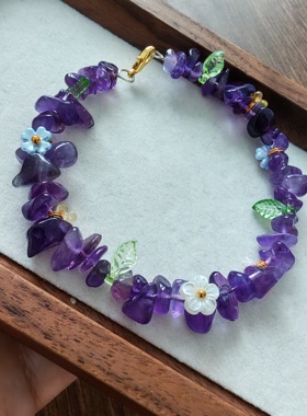 【花束】天然水晶碎石组合混串水晶手环时尚男女手串