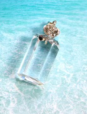 「纯真年代」Grace手工925银皇冠天然水晶六菱柱白水晶吊坠银扣