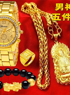 越南沙金不掉色项链男士粗大