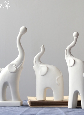 ins欧式创意陶瓷工艺大象摆件