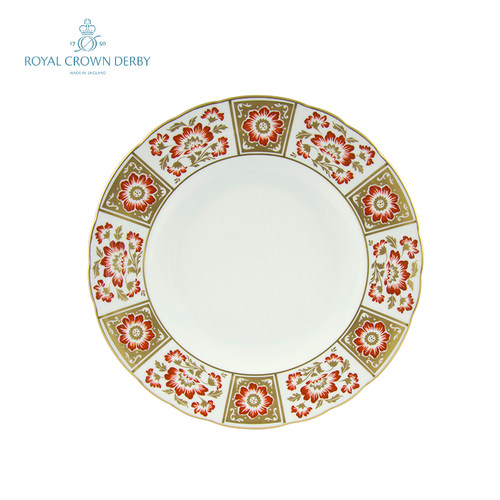 英国Royal Crown Derby德贝红颜绿韵骨瓷欧式装饰平盘西餐牛排盘 - 图2