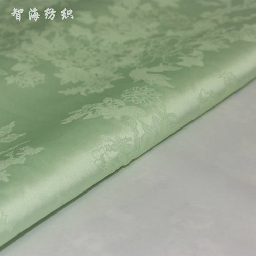 墨绿色粉色黑色白色缎面暗纹提花缎旗袍汉服连衣裙绸缎布料面料夏 - 图1