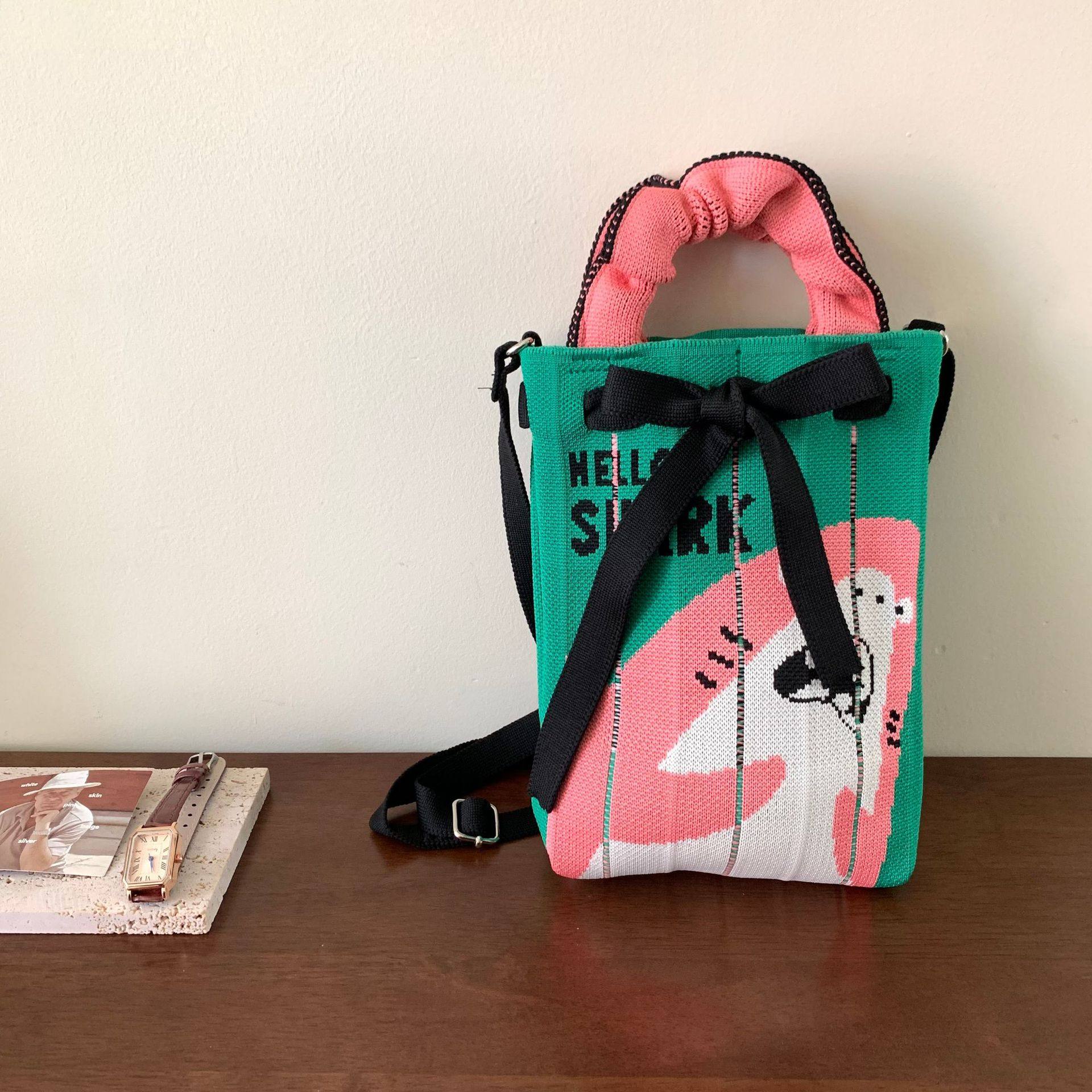 可爱猫咪针织包手提袋毛线编织包可爱猫咪手机包遛娃包小孩包钥匙,淘宝优惠券,粉丝福利购,淘宝优惠卷