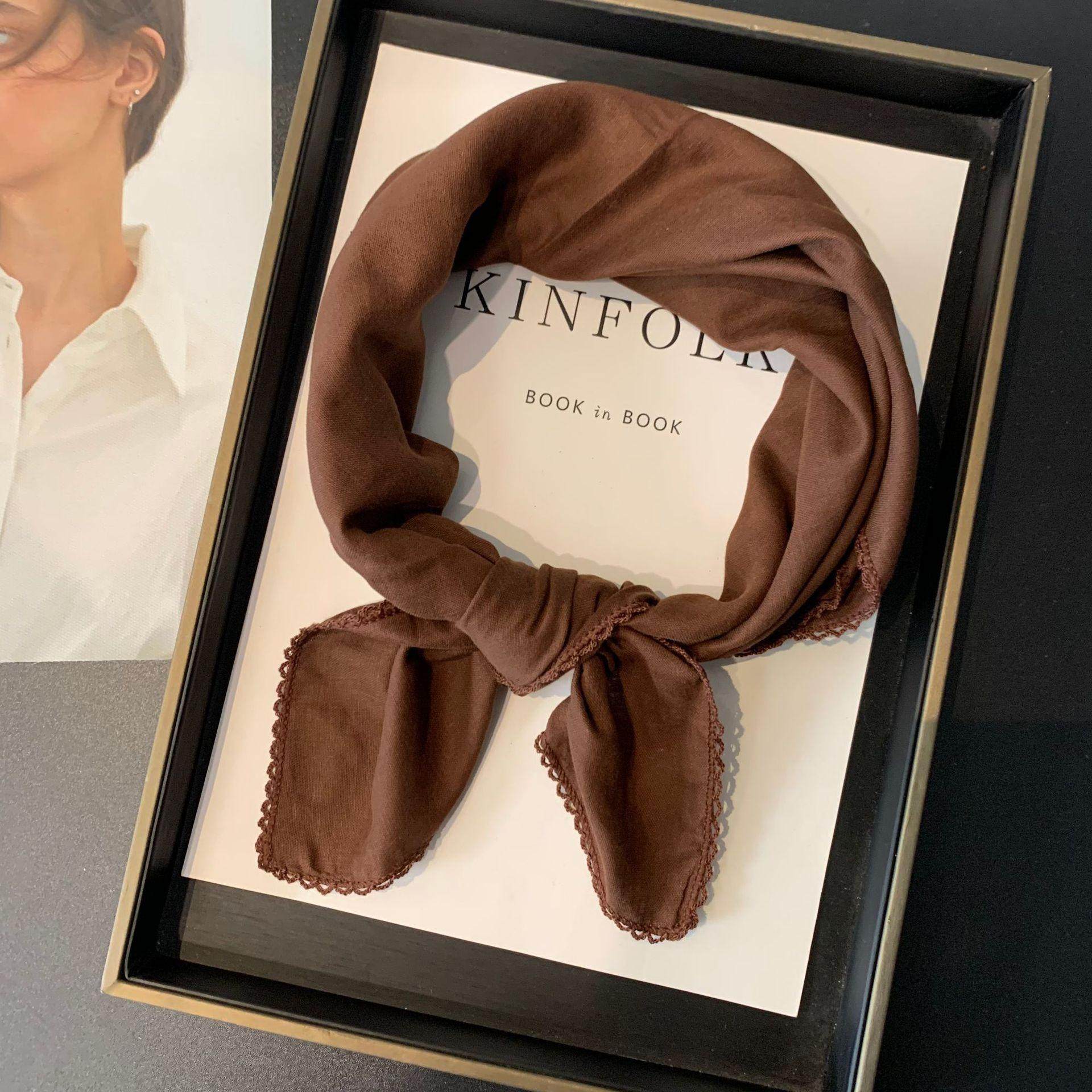 纯棉方巾韩版纯色百搭双层全棉外搭披肩时尚小领巾护颈围巾围脖,淘宝优惠券,粉丝福利购,淘宝优惠卷