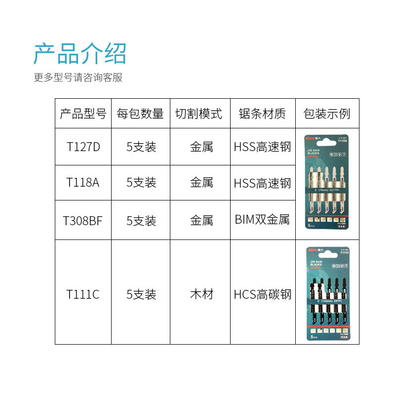 博大曲线锯锯条木工木材铝材金属锯条锯床钢锯条粗齿细齿锯片