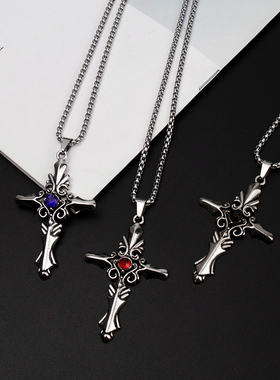 项链男女十字架小众设计感嘻哈风