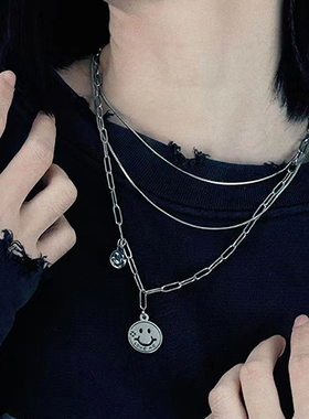 韩版笑脸项链女时尚潮小众配饰