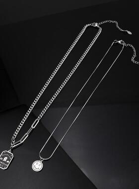 项链男女冷淡风钛钢古巴锁骨链