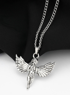 女自制时尚天使项链轻奢毛衣链男