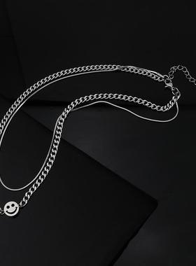 网红轻奢辣妹嘻哈风潮酷笑脸项链