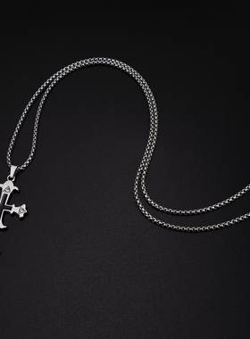 十字架项链男潮酷嘻哈卫衣链