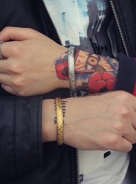 欧美潮牌戒指时尚复古车胎纹个性指环创意情侣对戒男女尾戒饰品