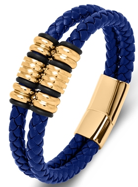 蛇年红色双层皮绳编织手链男女情侣转运珠红绳时尚本命年好运礼物