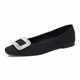 Square toe shallow rhinestone flats