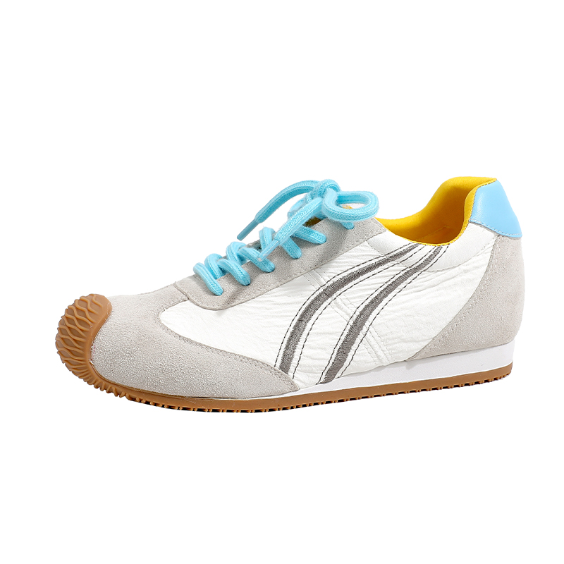 真皮~内增高芭蕾阿甘德训鞋女大头拼色运动休闲鞋大码女鞋41到43 - 图3