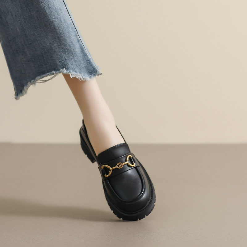 厚底小皮鞋女冬高级感2026新款软皮单鞋英伦乐福鞋大码女鞋41到43,淘宝优惠券,粉丝福利购,淘宝优惠卷