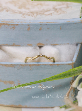 《极细星月夜》桃奈町ag*t*日系风轻奢碎钻镀金18k百搭小众戒指女