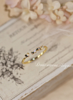 女生可爱甜美镀金18k开口指环