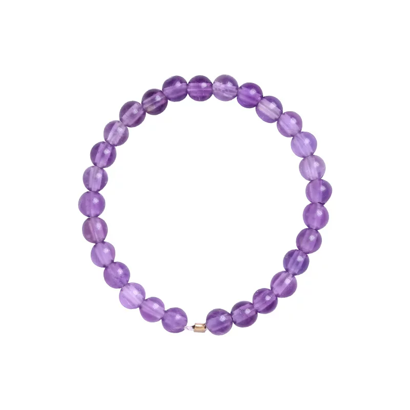 Органическое фиолетовое кольцо с кристаллом аметист, бусин bracelet, большой защитный талисман на удачу