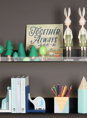 样板间书桌绿色系装饰品软装摆件