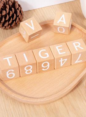 简约样板间儿童房字母积木摆件