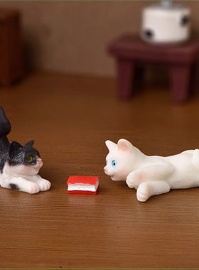 仿真小猫桌面可爱小猫咪动物摆件