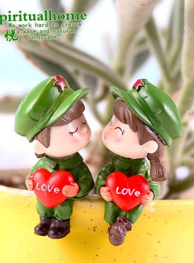 创意可爱情侣公仔 兵哥兵妹车载中控台小摆件 网红汽车车载用品