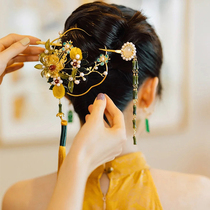 New Chinese hair Hairpin Bride Wedding Ornaments Ancient Wind Show and Accessories Streaming Su Hairpin New Classical Qipao Hair Accessories