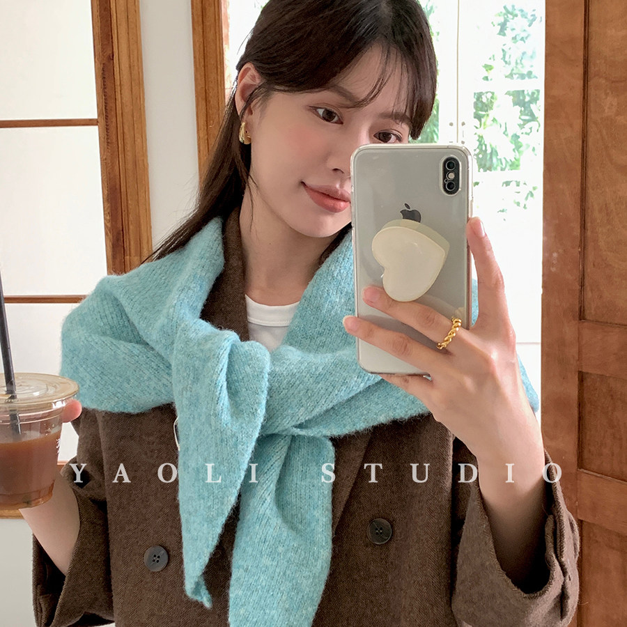 YAOLI韩系软糯大披肩三角巾形围脖女秋冬氛围感保暖防寒披肩围巾