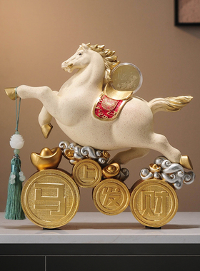 马上有钱摆件客厅酒柜电视柜高档装饰品办公室乔迁搬新家开业礼物