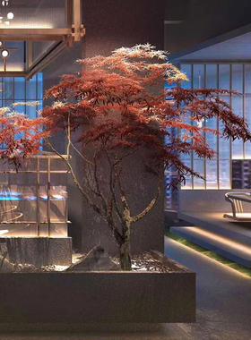 枫树大堂装饰摆件仿真植物盆景