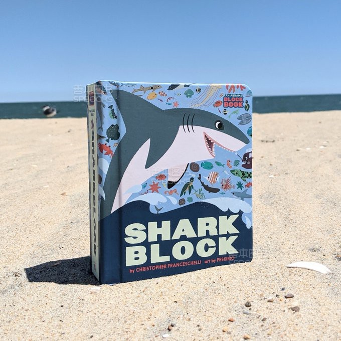 【预售】鲨鱼书Sharkblock 0-3岁儿童趣味阅读纸板翻翻书精美绘本 英文原版 海洋生物认知彩图 - 图1