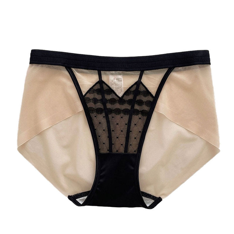 法式性感无痕内裤女纯欲蕾丝半透明网纱速干中腰三角短裤头,淘宝优惠券,粉丝福利购,淘宝优惠卷