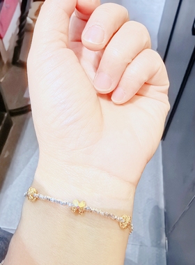现货足银描金碎银蝴蝶纯银手链女轻奢小众设计银饰手链高级感新款