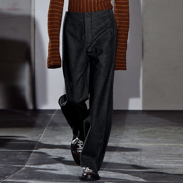 Men's Wool Straight Wide Legs Woolen Pants