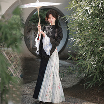 (Lanting-frost moon evening op) withpuji original design Chinese wind embroidered combined with improved qipao autumn and winter