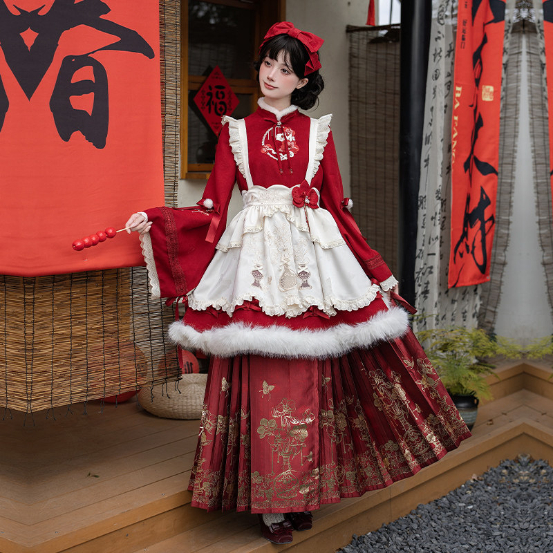 来信与诗·飞花令｜WP原创副牌新年款重工刺绣大袖op裙马面围裙冬,淘宝优惠券,粉丝福利购,淘宝优惠卷