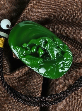 玉翡缘新疆籽料连年有余手把件