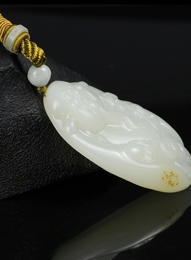 青峰玉业玉器新疆和田玉把件籽料原石手把件财神白玉手把玩男女款