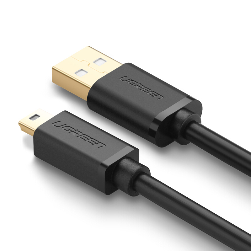 绿联T头数据线USB2.0转Mini USB数据线 Mini 5pin平板移动硬盘线 - 图0