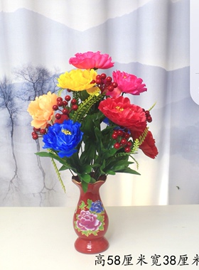 财神供花牡丹假花寺庙花