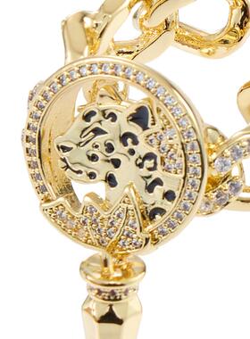 KODICE金色锆石豹子头活口戒指