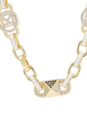 KODICE金色锆石字母铜制项链