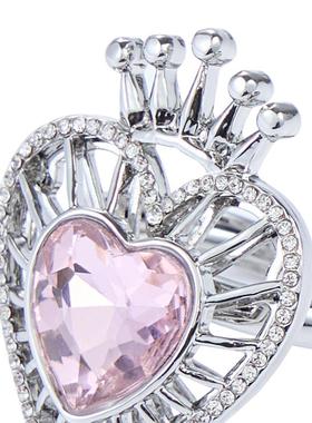 KODICE粉色心形宝石王冠戒指