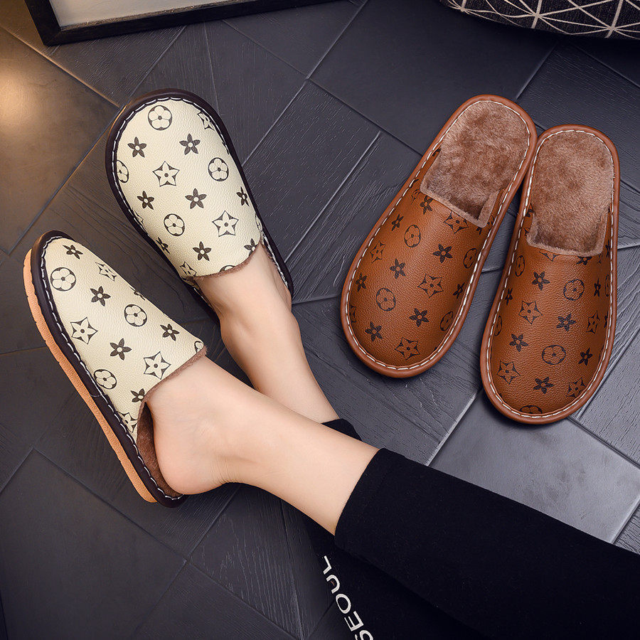 新款居家皮拖鞋秋冬季男女情侣保暖防水防滑室内家用静音时尚棉拖,淘宝优惠券,粉丝福利购,淘宝优惠卷