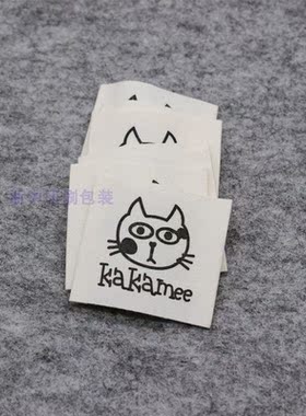 kakamee儿童百搭童装纯棉布标印刷印标卡通设计通用标签服饰定做